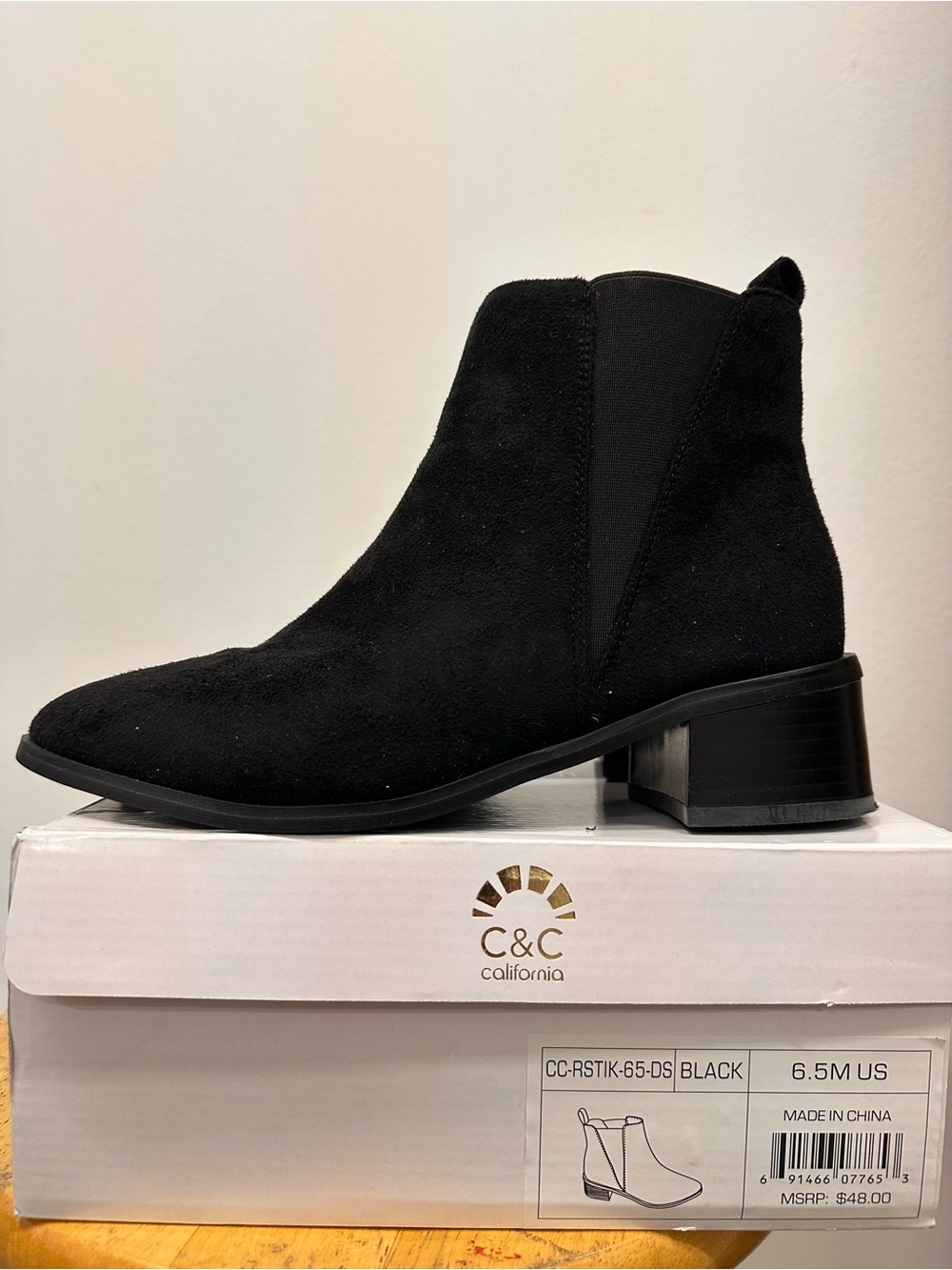 C&C California Black Suede Chelsea Bootie